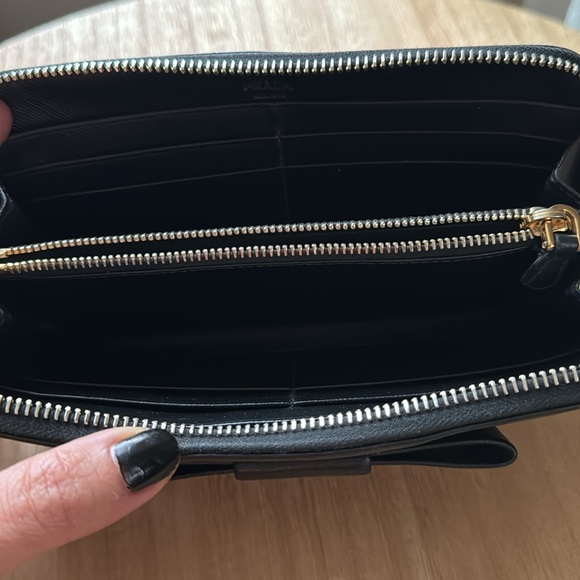 Prada Saffiano Learher Bow Zip Wallet - Picture 7 of 11